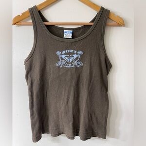 Y2K Roxy Chocolate Brown Ribbed Tee